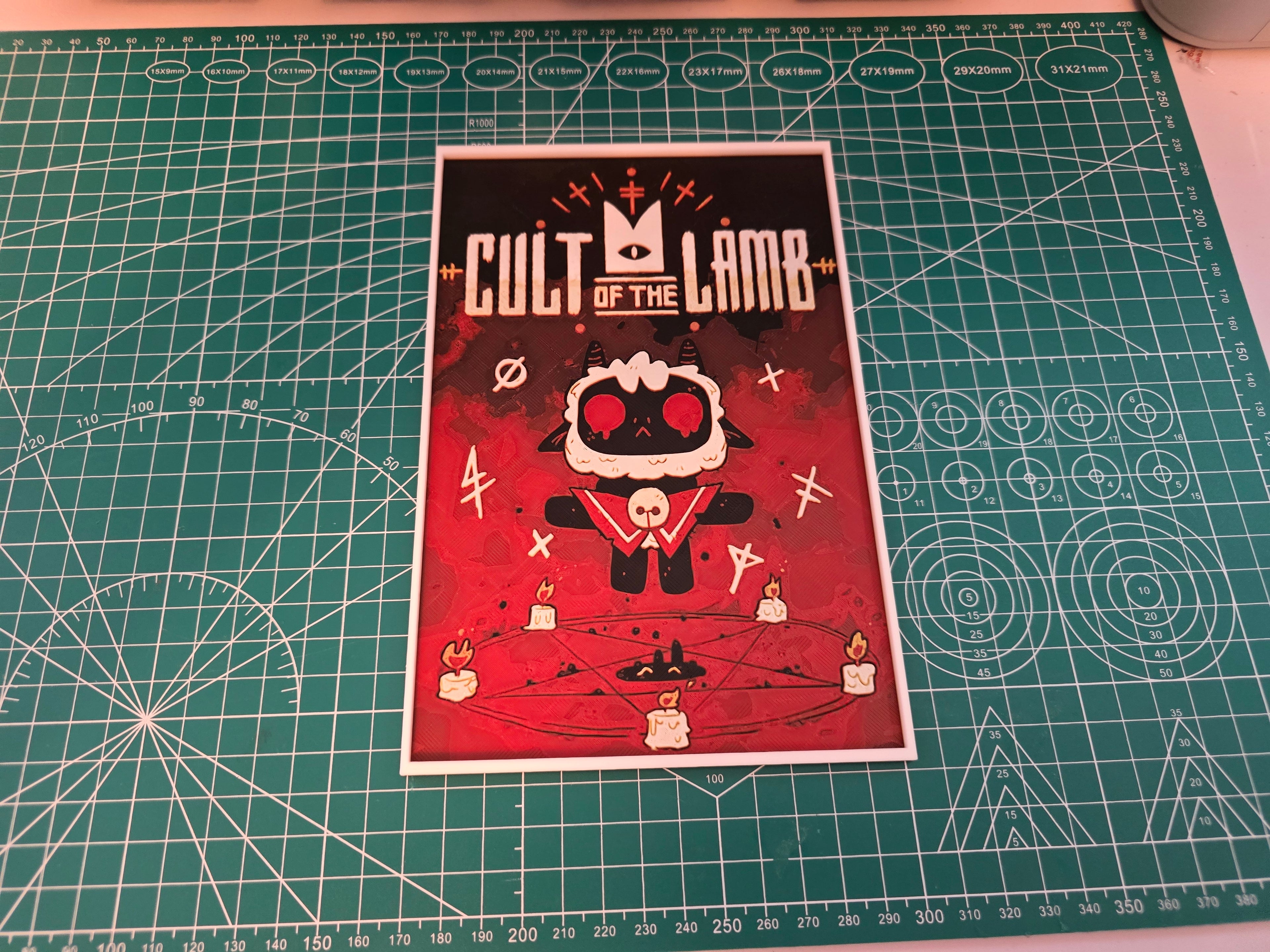 Cult of the Lamb Game Poster - 3D Printed Art
